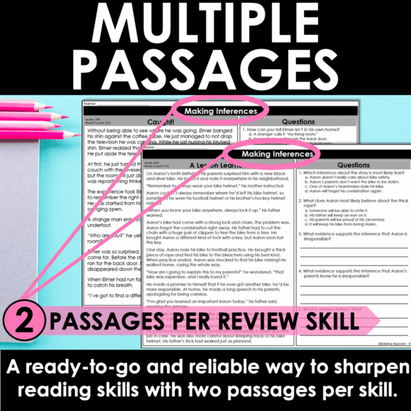 Slide7 4th Grade Fiction Skills Review, Reading Comprehension Passages and Questions