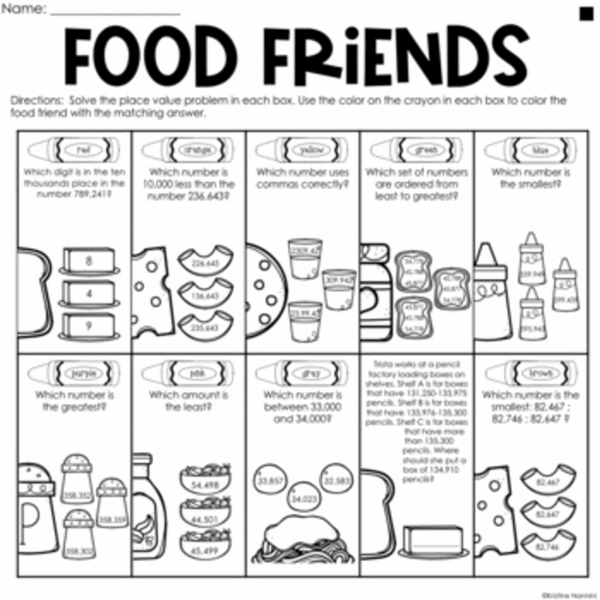 FoodFriendsBundle.png-2 Printable and Digital Place Value activity BUNDLE