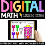 digital subtracting fractions activity
