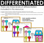 digital subtracting fractions activity