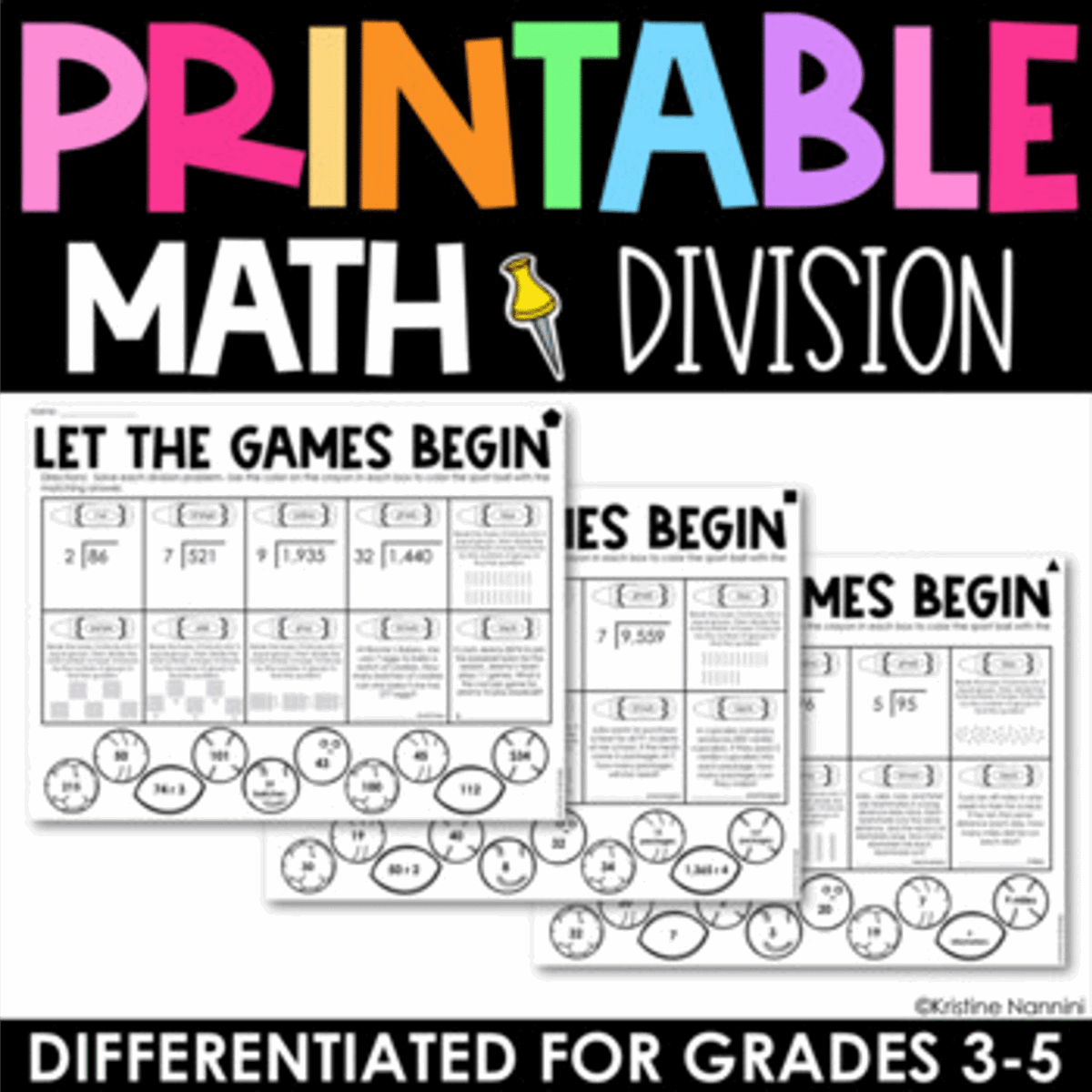 Division Practice - Printable Test Prep