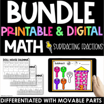 Subtracting Fractions Practice BUNDLE - Printable and Digital Interactive Google Slides