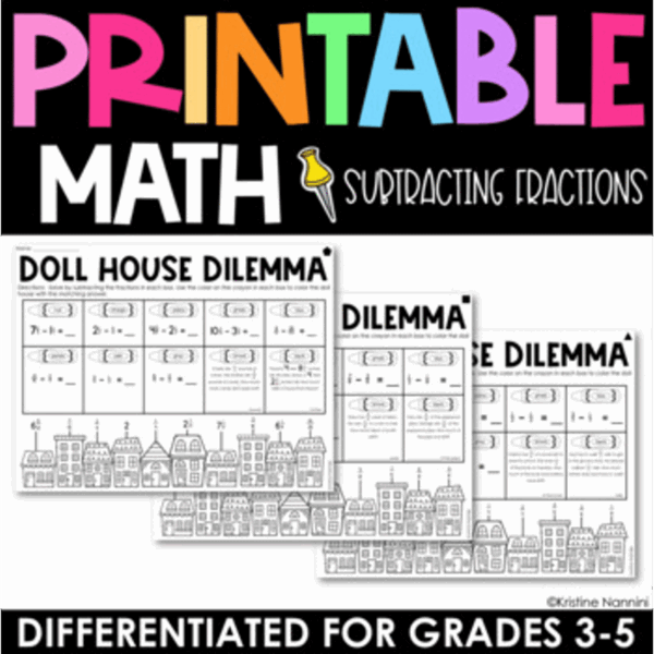 subtracting fraction practice