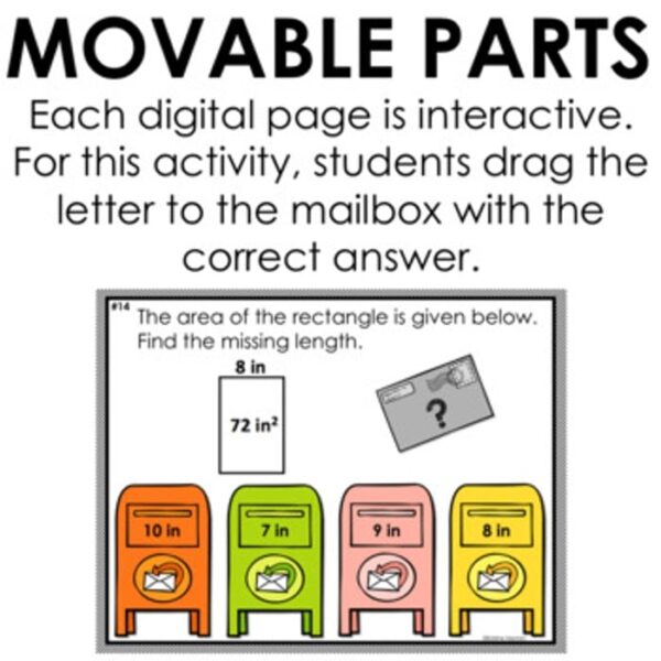 mysterymail2 Printable and Digital Differentiated Area Activities