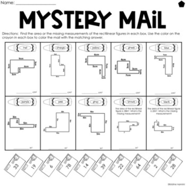 mysterymail3 Printable and Digital Differentiated Area Activities