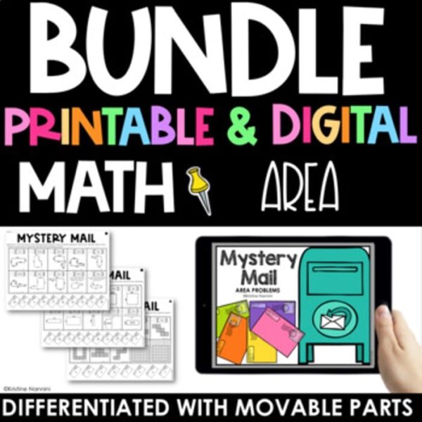 Printable and Digital Differentiated Area Activities