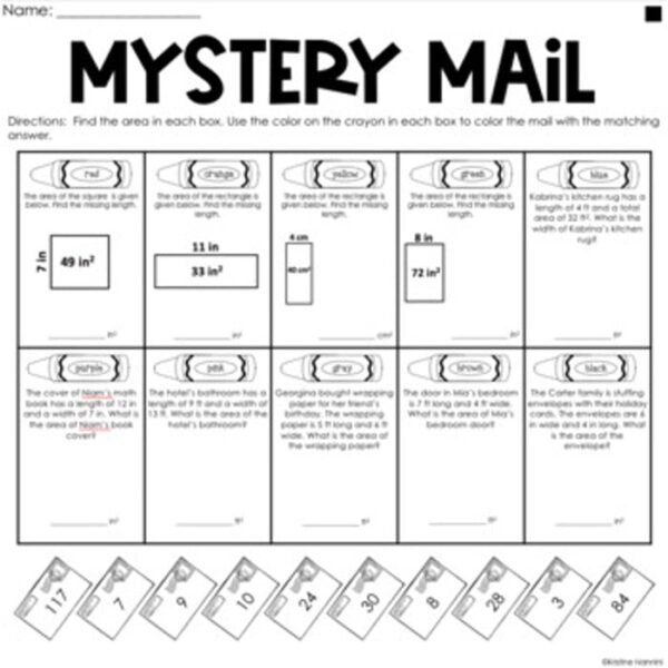 mysterymail8 Printable Area Practice resource
