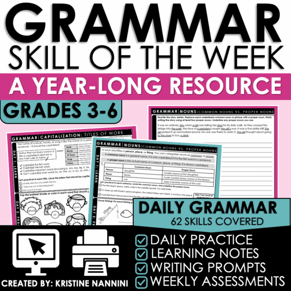 Grammar Skill of the Week 3rd, 4th, 5th, 6th grade