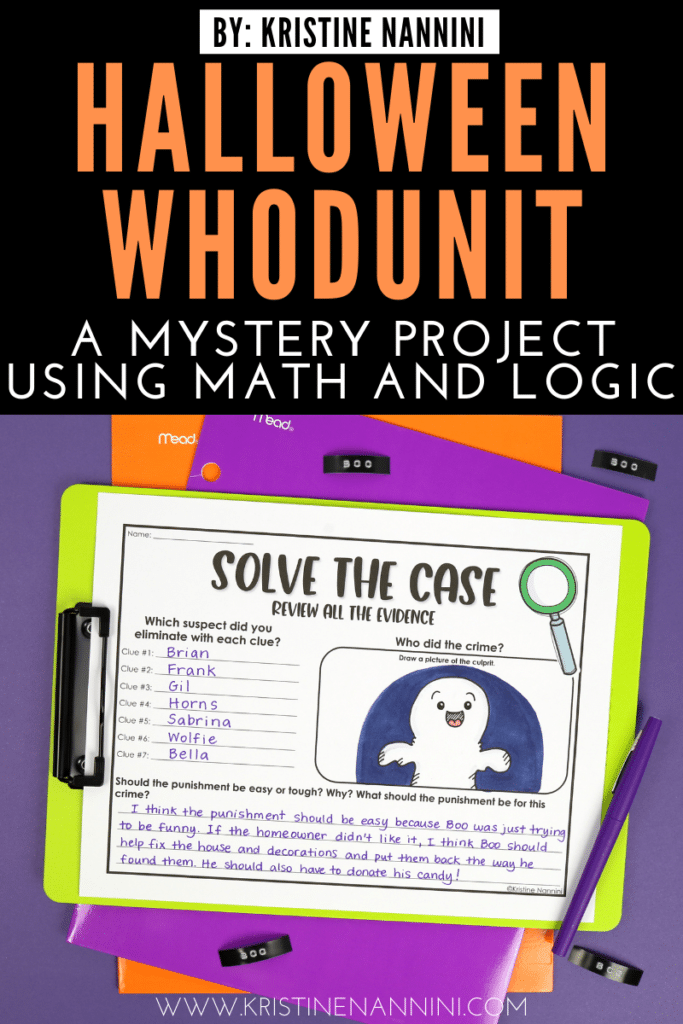 Halloween math project - whodunit