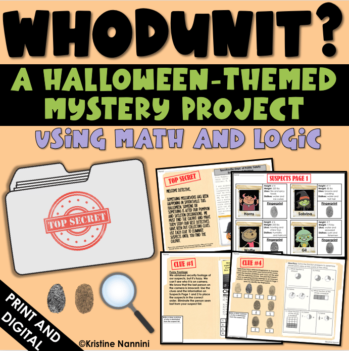 Whodunit Halloween Mystery math project