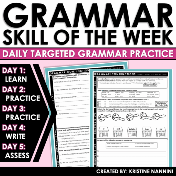 Slide3 Grammar Skill of the Week and Reading Comprehension Passage Bundle
