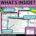 Grammar Skill of the Week and Reading Comprehension Passage Bundle