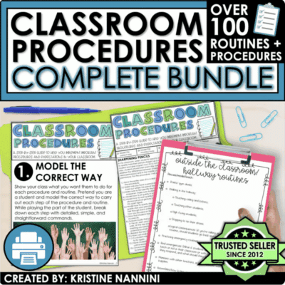 Classroom Procedures Step-by-Step Guide and Checklist BUNDLE