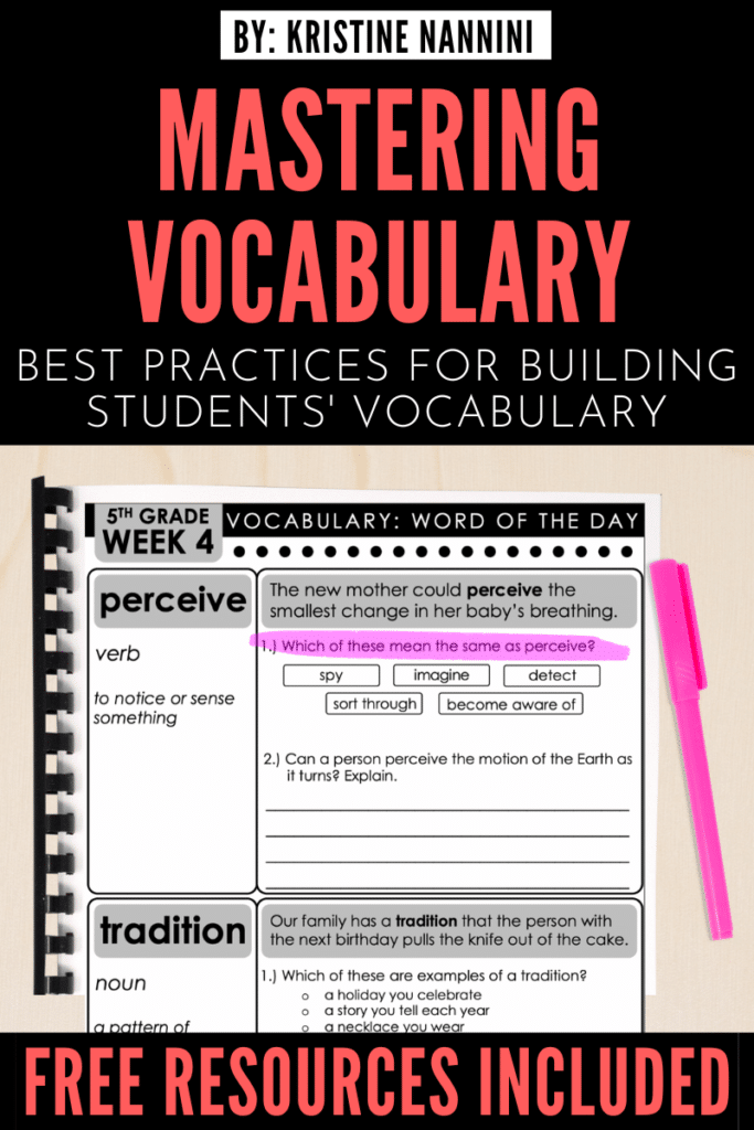 Best practices for building students' vocabulary - Shades of meaning