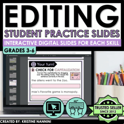 Student Editing Practice Slides | Digital Interactive Writing Practice