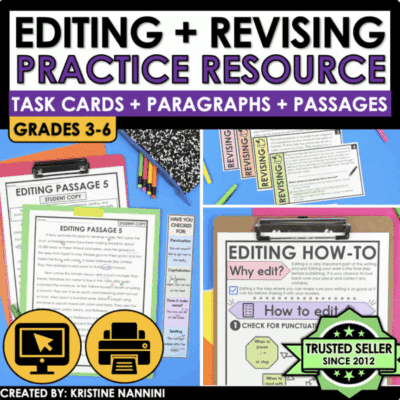 Editing and Revising Printable Practice Resource