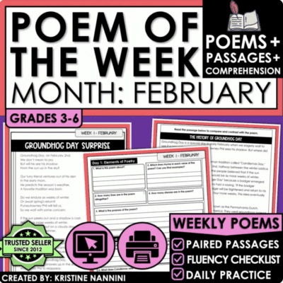 February Poem of the Week Reading Comprehension Paired Passages