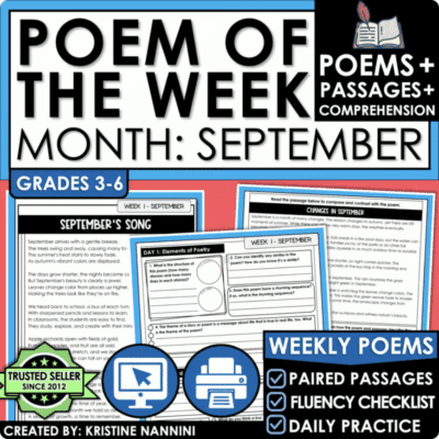 September Poem of the Week | Poetry Analysis Paired Passages Digital Resources
