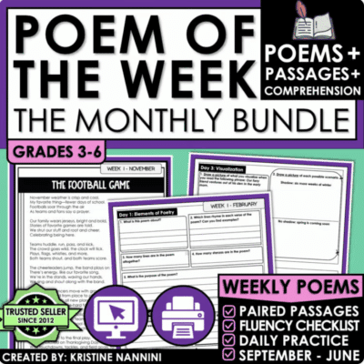 Poem of the Week  BUNDLE | Comprehension Paired Passages with Poetry