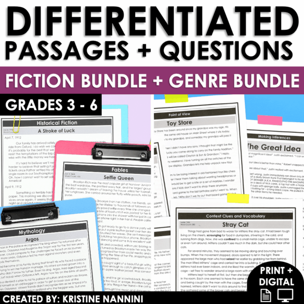 Fiction Reading Comprehension and Reading Genres Bundle