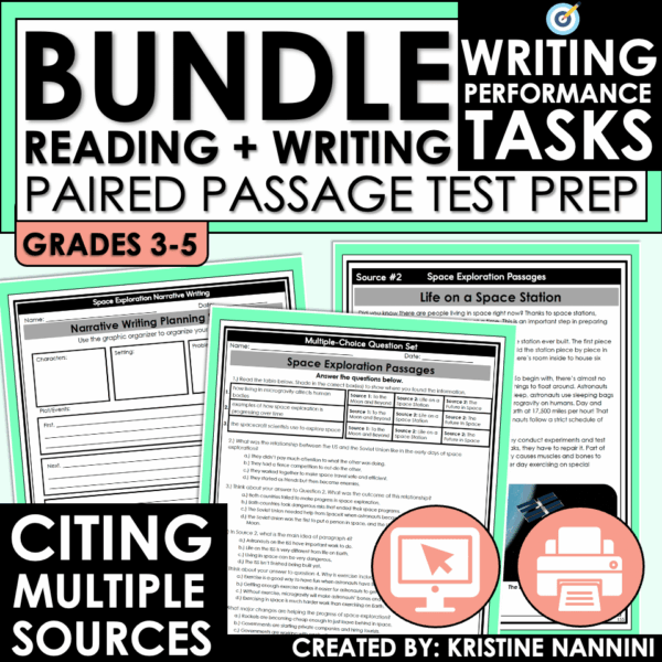 ELA Paired Passages Test prep BUNDLE