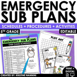 Emergency Sub Plans 5th Grade