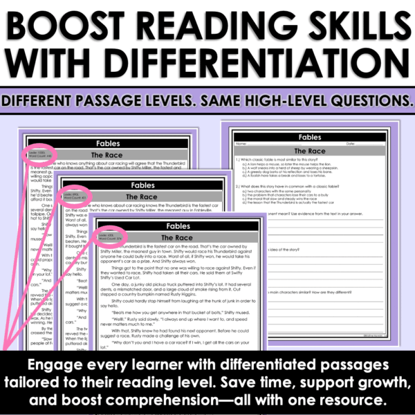 Slide2 Fable Differentiated Reading Comprehension Passages