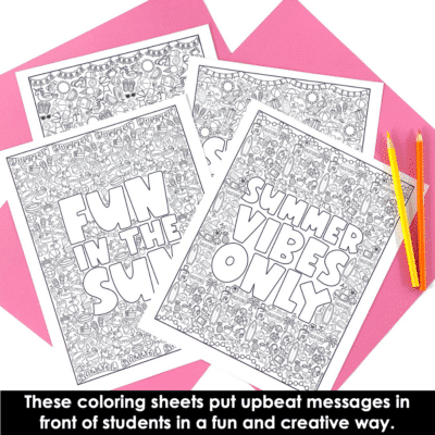 End of the Year Doodle Coloring | Summer Coloring Pages Last Day of School - Image 3