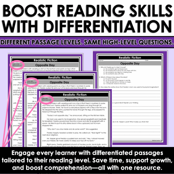 Slide38 Realistic Fiction Differentiated Reading Comprehension