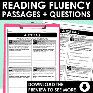 Leveled Fluency Passages and Questions Fiction and Nonfiction