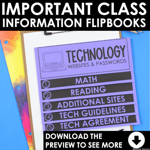 Slide4 Class Information Flip Books Back to School
