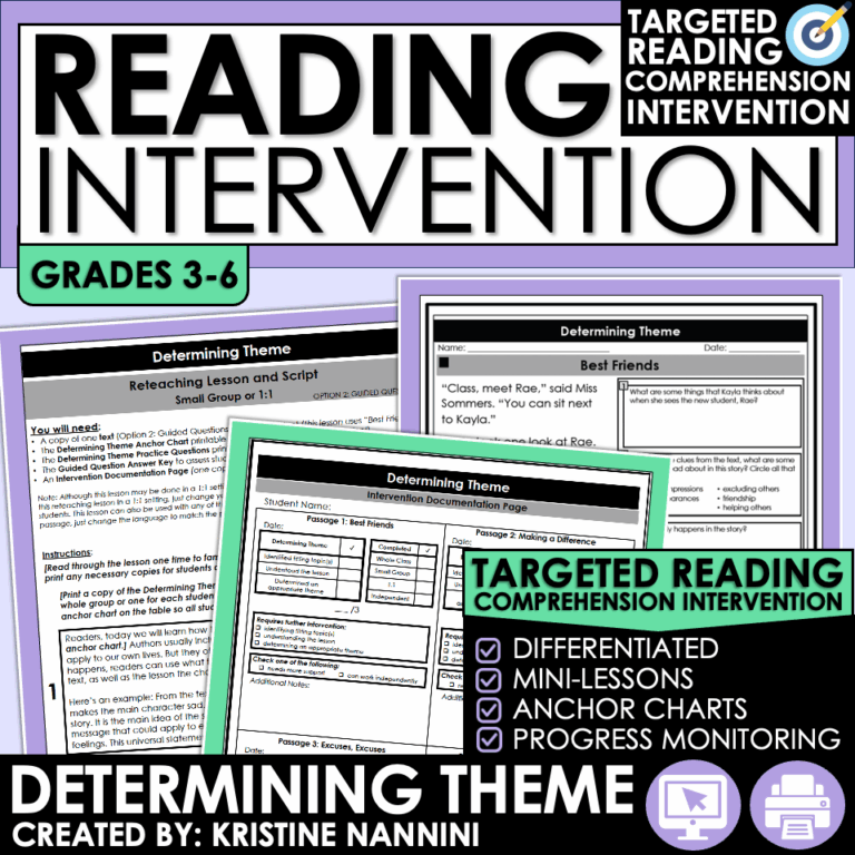 Determining Theme Reading Intervention