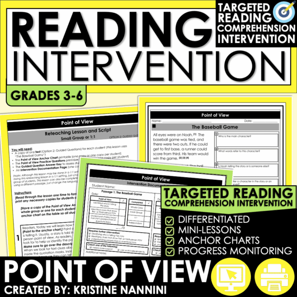Point of View Reading Comprehension Intervention Toolkit