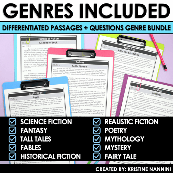 Slide19 Genre Reading Comprehension Passage Bundle