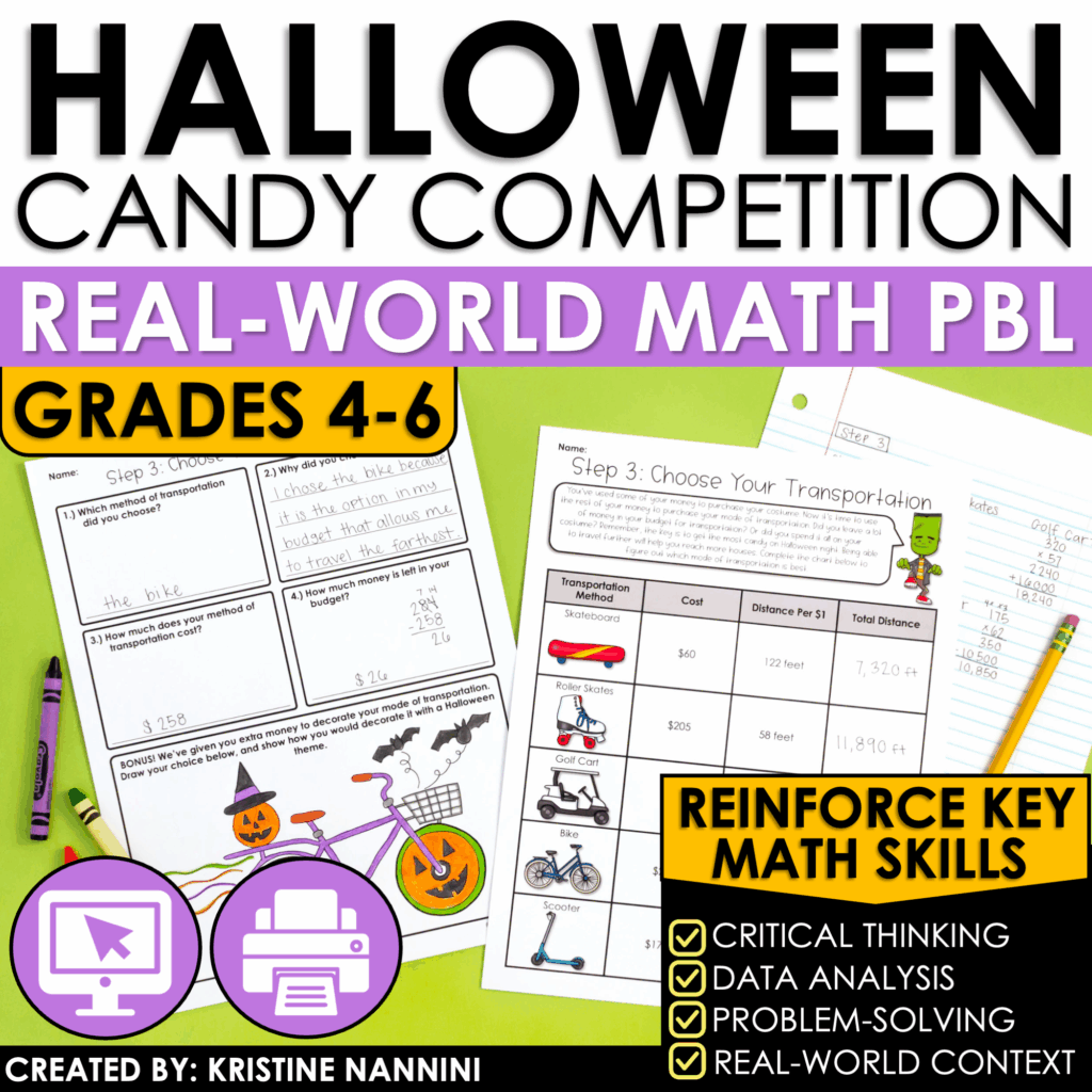 Halloween Math Candy Competition Math Project Based Learning Worksheet ...