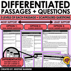 Reading Intervention Compare and Contrast for Differentiated ELA and Targeted Comprehension Skill Instruction