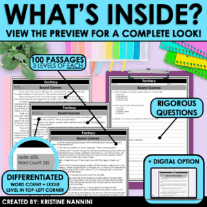 Genre Reading Comprehension Passage Bundle