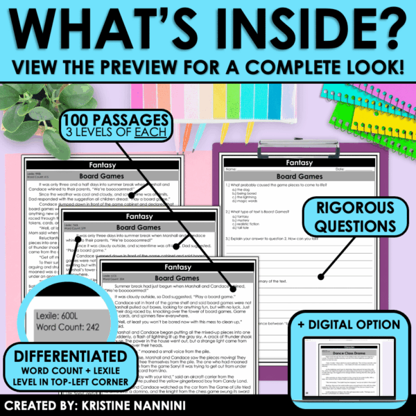 Slide20 Genre Reading Comprehension Passage Bundle