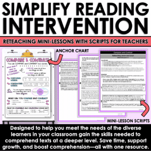Reading Intervention Compare and Contrast for Differentiated ELA and Targeted Comprehension Skill Instruction