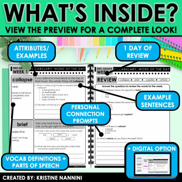Slide4 Vocabulary Word of the Day Program BUNDLE