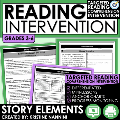 Story Elements Reading Comprehension for Reading Intervention