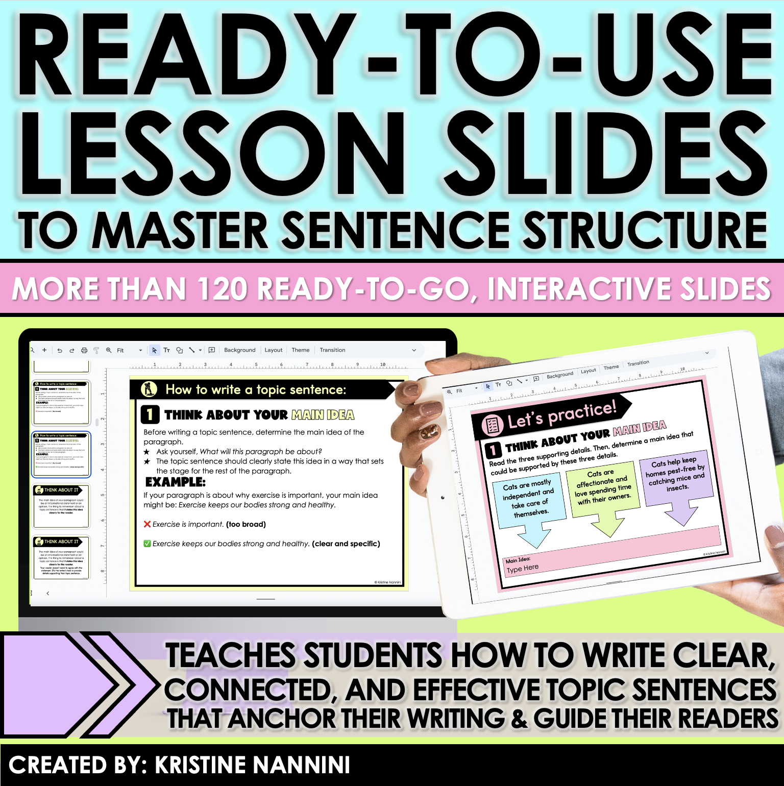 Topic Sentences Teaching Slides with Main Idea Writing Lesson Plans - Image 2