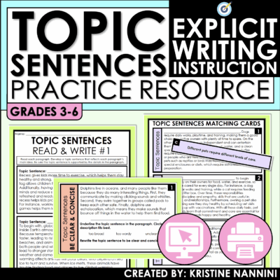 Paragraph Writing Practice: Topic Sentences, Supporting Details, and Main Idea