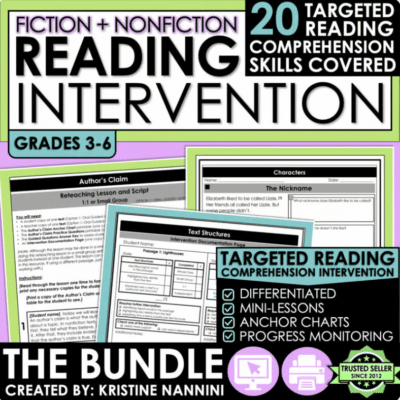 Fiction and Nonfiction Reading Intervention Bundle with Progress Monitoring