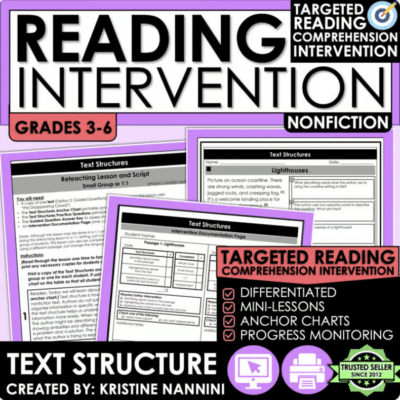 Nonfiction Text Structure Passages Reading Intervention with Progress Monitoring