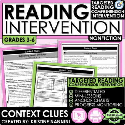 Nonfiction Context Clues Reading Intervention Informational Text Vocabulary